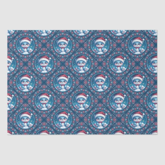 Schattigee Kawaii Feestelijke Beer Mandala Geo Dia Tissuepapier (Voorkant)