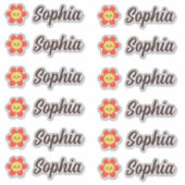 Schattigee Kawaii Flower gepersonaliseerde naam Sticker (Voorkant)