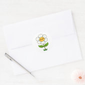 Schattigee Kawaii Flower Ronde Sticker (Envelop)