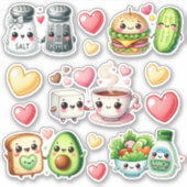 Schattigee Kawaii Foodie Sticker (Voorkant)