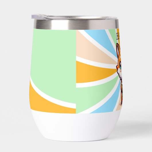 Schattigee Kawaii Fox met Bubble Tea Gepersonalise (Rechts)