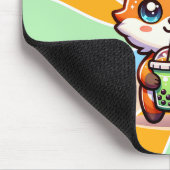 Schattigee Kawaii Fox met Bubble Tea Gepersonalise Muismat (Hoek)