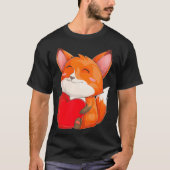 Schattigee Kawaii Fox Wilde Dieren Fox St Valentij T-shirt (Voorkant)