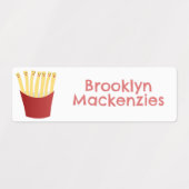Schattigee Kawaii Fries Fastfood cartoon gepersona Labels (Design 1)