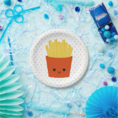 Schattigee Kawaii friet chips Papieren Bordje (Feest)