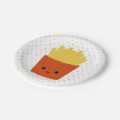 Schattigee Kawaii friet chips Papieren Bordje (Gekanteld)