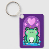 Schattigee Kawaii Froggie Frog & Hearts Sleutelhanger (Voorkant)