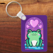 Schattigee Kawaii Froggie Frog & Hearts Sleutelhanger (Voorkant)