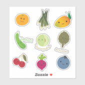 Schattigee Kawaii Frutis en Groenten Sticker Set (Vel)