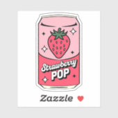 Schattigee Kawaii Fun Fruity Aardbeiensap Drink Sticker (Vel)