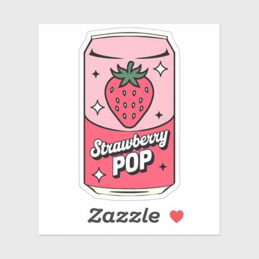 Schattigee Kawaii Fun Fruity Aardbeiensap Drink Sticker (Vel)