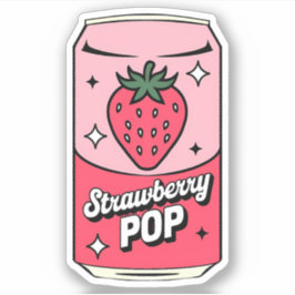 Schattigee Kawaii Fun Fruity Aardbeiensap Drink Sticker