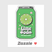 Schattigee Kawaii Fun Fruity Limoen Soda Juice Dri Sticker (Vel)