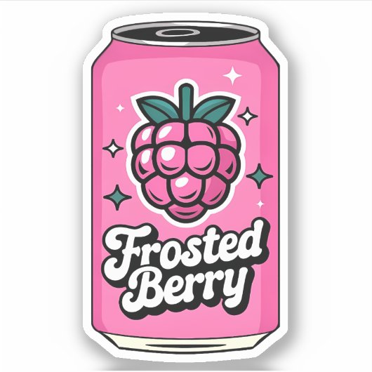 Schattigee Kawaii Fun Fruity Raspberry Juice Drink Sticker (Voorkant)