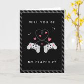 Schattigee Kawaii Gamer Gaming Controller Speler T Kaart (Gele Bloem)