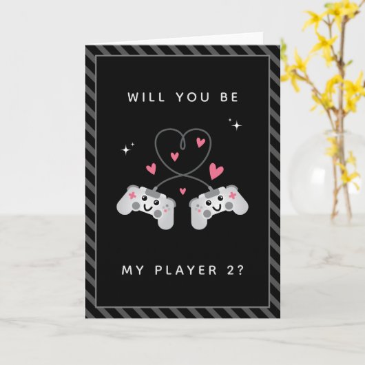 Schattigee Kawaii Gamer Gaming Controller Speler T Kaart (Gele Bloem)