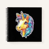 Schattigee Kawaii Geel Pony Eenhoorn Notitieboek (Voorkant)
