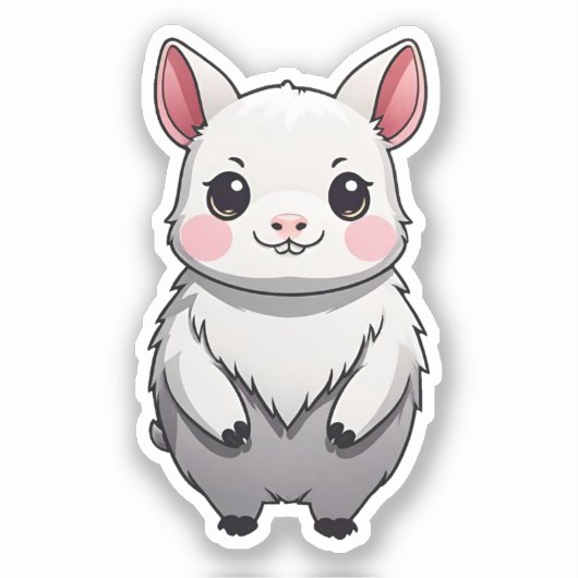 Schattigee Kawaii geïnspireerd 6 - Capybara Sticke Sticker (Voorkant)