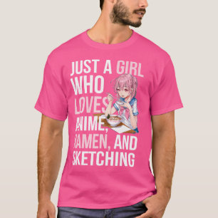 Schattigee kawaii gewoon een meisje dat houdt van t-shirt