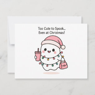 Schattigee Kawaii Ghost Christmas Briefkaart
