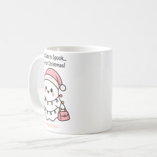 Schattigee Kawaii Ghost Christmas Koffiemok (Voorkant links)