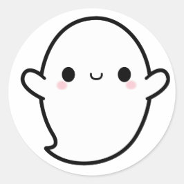Schattigee Kawaii Ghost Halloween Ronde Sticker