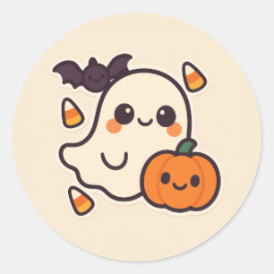 Schattigee Kawaii Ghost Halloween Sticker voor kin