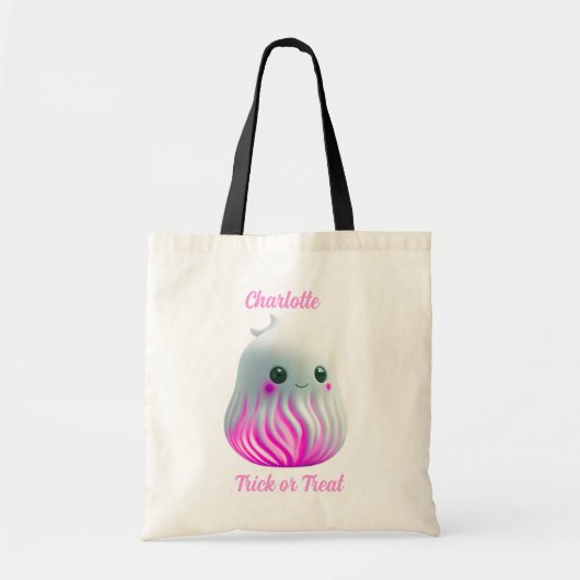 Schattigee Kawaii Ghost Trick or treat Tote Bag (Voorkant)