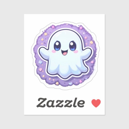 Schattigee Kawaii Ghost Vinyl Sticker – Pastel Hal (Vel)
