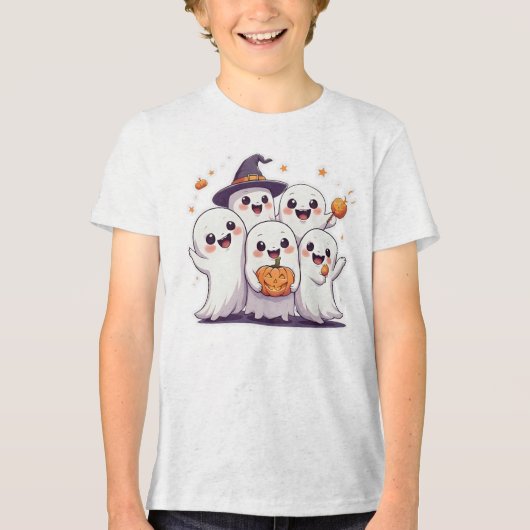 Schattigee Kawaii Ghosts Halloween T-shirt (Voorkant)