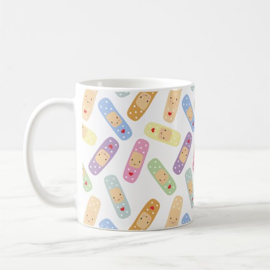 Schattigee Kawaii Gift voor Nurse Rainbow Plaster Koffiemok (Links)