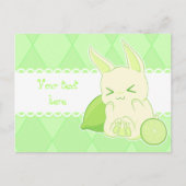 Schattigee Kawaii Green limoen Bunny verjaardagska Briefkaart (Voorkant)