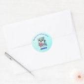 Schattigee kawaii haai Baby Dank u Ronde Sticker (Envelop)