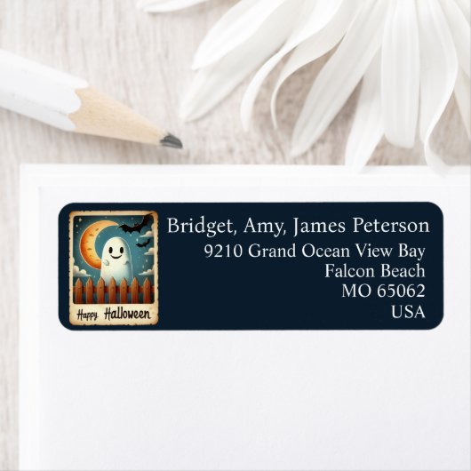 Schattigee kawaii Halloween blauw esthetische gewo Etiket (Insitu)