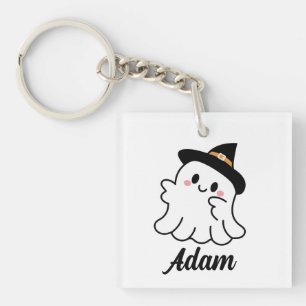 Schattigee Kawaii Halloween Custom Name Sleutelhan Sleutelhanger