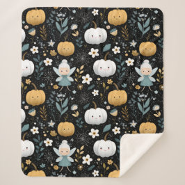 Schattigee Kawaii Halloween Fairy en Pastel Pompoe Sherpa Deken