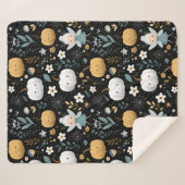 Schattigee Kawaii Halloween Fairy en Pastel Pompoe Sherpa Deken (Voorkant (horizontaal))