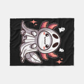Schattigee Kawaii Halloween Ghost Axolotl Fleece Deken (Voorkant (Horizontaal))