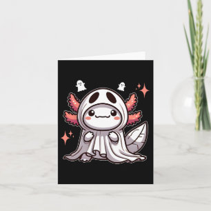 Schattigee Kawaii Halloween Ghost Axolotl Kaart