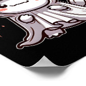 Schattigee Kawaii Halloween Ghost Axolotl Poster (Hoek)