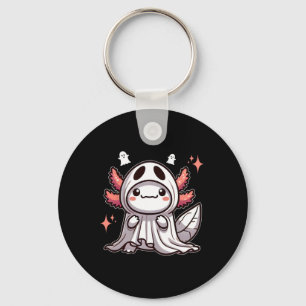 Schattigee Kawaii Halloween Ghost Axolotl Sleutelhanger