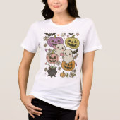 Schattigee Kawaii Halloween Ghost Pumpkin Tshirt (Voorkant)