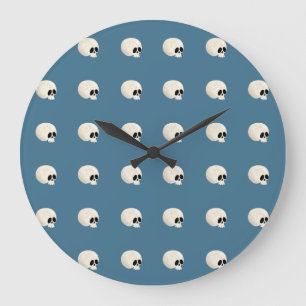 Schattigee Kawaii Halloween Skull Polka Dots bord Grote Klok