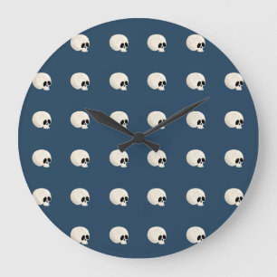 Schattigee Kawaii Halloween Skull Polka Dots donke Grote Klok