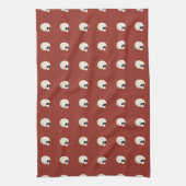 Schattigee Kawaii Halloween Skull Polka Dots rood Theedoek (Verticaal)