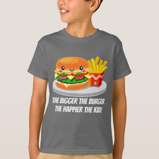 Schattigee Kawaii Hamburger frietjes voeg bericht  T-shirt (Voorkant)