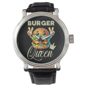Schattigee Kawaii Hamburger Horloge