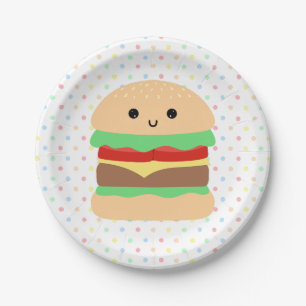 Schattigee Kawaii Hamburger Papieren Bordje