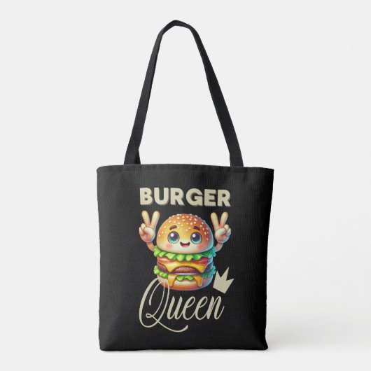 Schattigee Kawaii Hamburger Tote Bag (Achterkant)