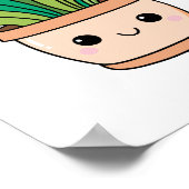 Schattigee Kawaii Hand getrokken Potted Plant Art Poster (Hoek)